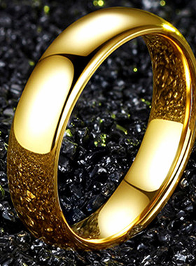 6mm不锈钢男士戒指镀镀18k单身