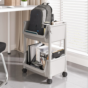 放书包的置物架小推车可移动书架带轮小书柜落地桌下书桌旁收纳架