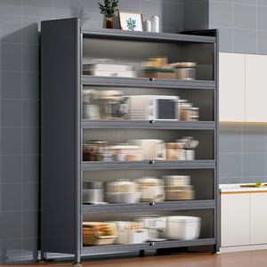 厨房橱柜置物架餐边柜碗柜置物柜落地多层储物收纳柜多功能柜子
