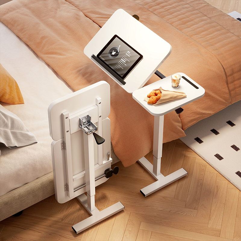 床边桌家用卧室可移动升降桌子工作台简易书桌小户型可翻转电脑桌