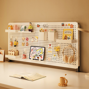 立式桌面洞洞板置物架免打孔学生书桌收纳整理架子置物架展示架