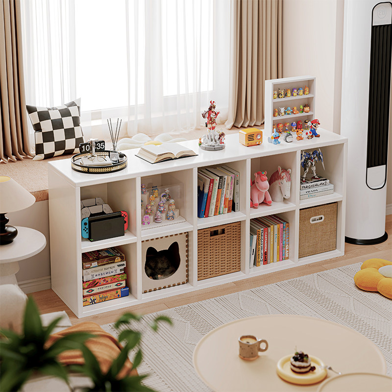 实木书架置物架落地格子柜客厅家用柜子收纳柜儿童书本收纳飘窗柜,住宅家具,书架,淘宝优惠券,粉丝福利购,淘宝优惠卷