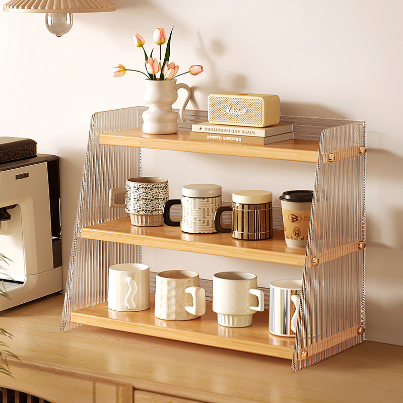 杯子收纳置物架桌面咖啡杯架水杯架子餐桌置物架茶具茶杯防尘杯架