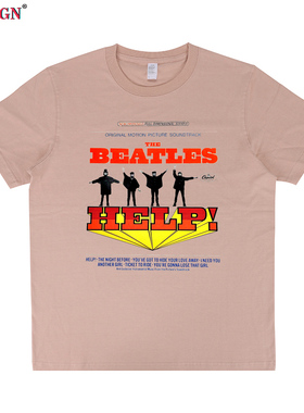 The Beatles Help! John Lennon甲壳虫乐队披头士列侬男女短袖T恤