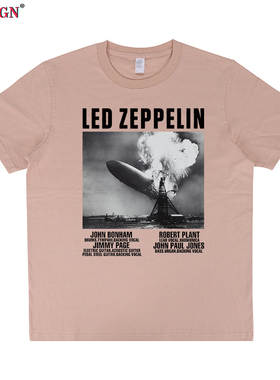 Led Zeppelin齐柏林飞艇摇滚乐队复古怀旧Hindenburg短袖T恤男女