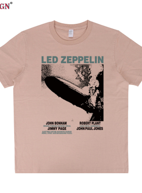 LED zeppelin齐柏林飞艇摇滚乐队复古怀旧短袖T恤男女字母欧美