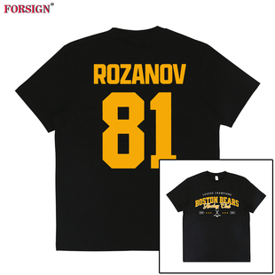 波士顿棕熊队Boston bears 81北美冰球联盟运动滑冰短袖T恤男女