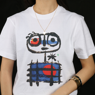 T恤 复古男女短袖 Joan Miro胡安米罗超现实主义绘画艺术咔叽美式