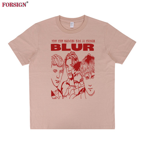 Blur band污点乐队模糊摇滚乐队日版海报短袖T恤男女日文