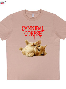 cannibal corpse食人尸乐队短袖T恤摇滚金属男女cat猫咪卡通动漫