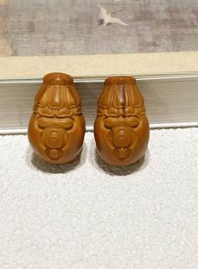 龙头橄榄核三通配饰文玩手串佛头核雕单籽一体DIY配件