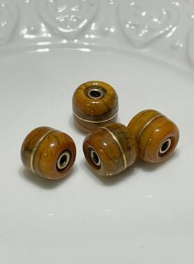 牦牛骨老型桶珠藏式文玩顶珠腰珠金刚菩提手串项链文玩DIY配饰