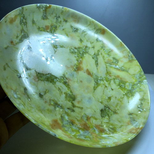 纯天然岫玉石大盘子岫玉花玉大盘子玉石盘子玉盘子花玉盘子岫玉