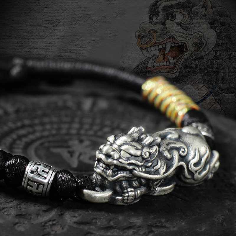 貔貅手链男款潮男士纯银貔恘皮丘男生手饰转运珠女幸运好运吞金兽