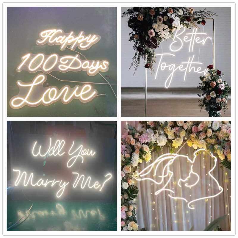 派对字母灯marryme求婚生日快乐霓虹灯发光字表白婚礼装饰牌定制