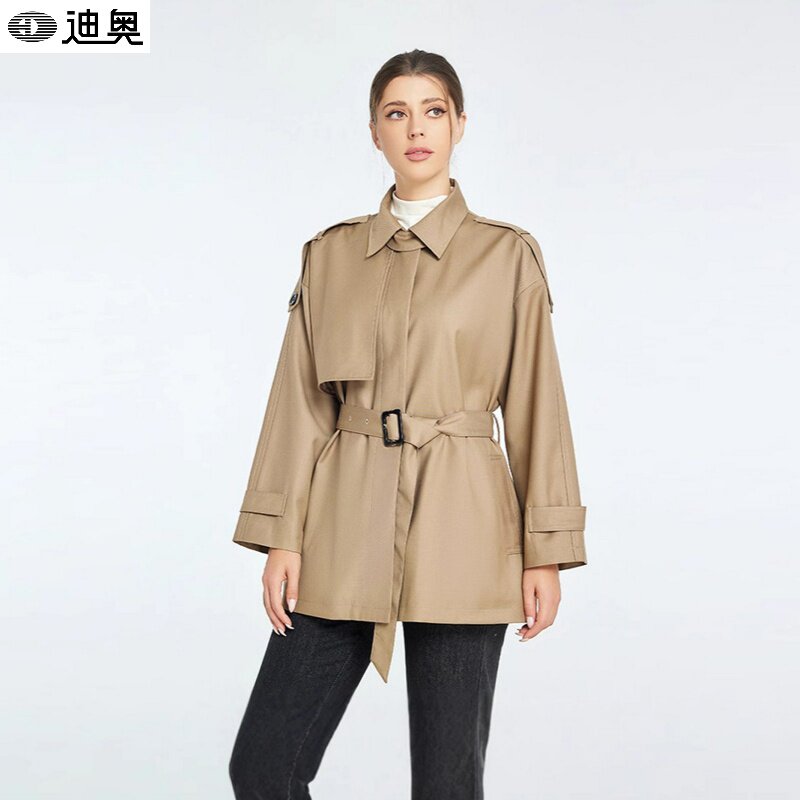 短款风衣女25春秋新款百搭修身九分袖流行小个子显瘦短款女装外套