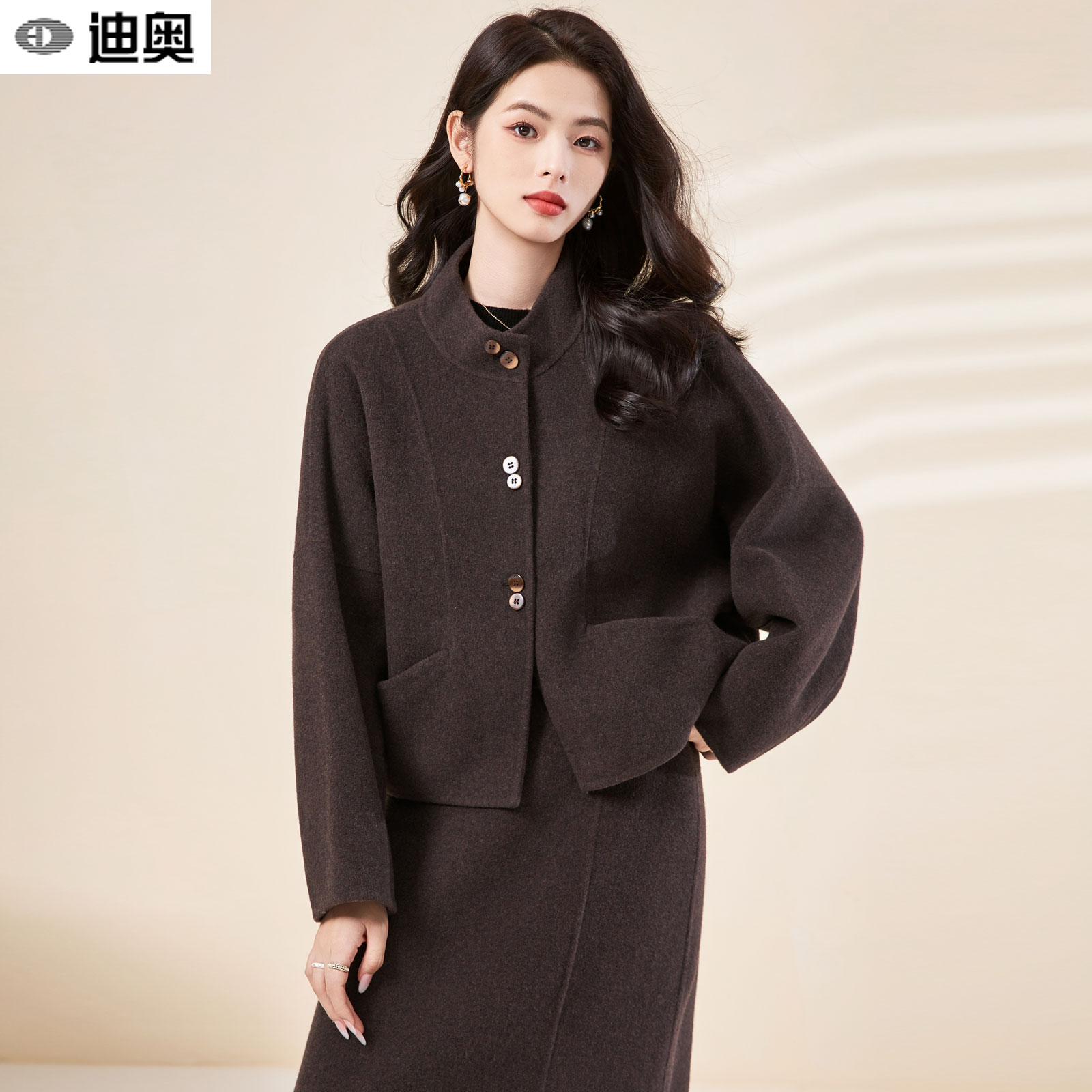 迪奥双面呢羊毛大衣女25秋冬新款