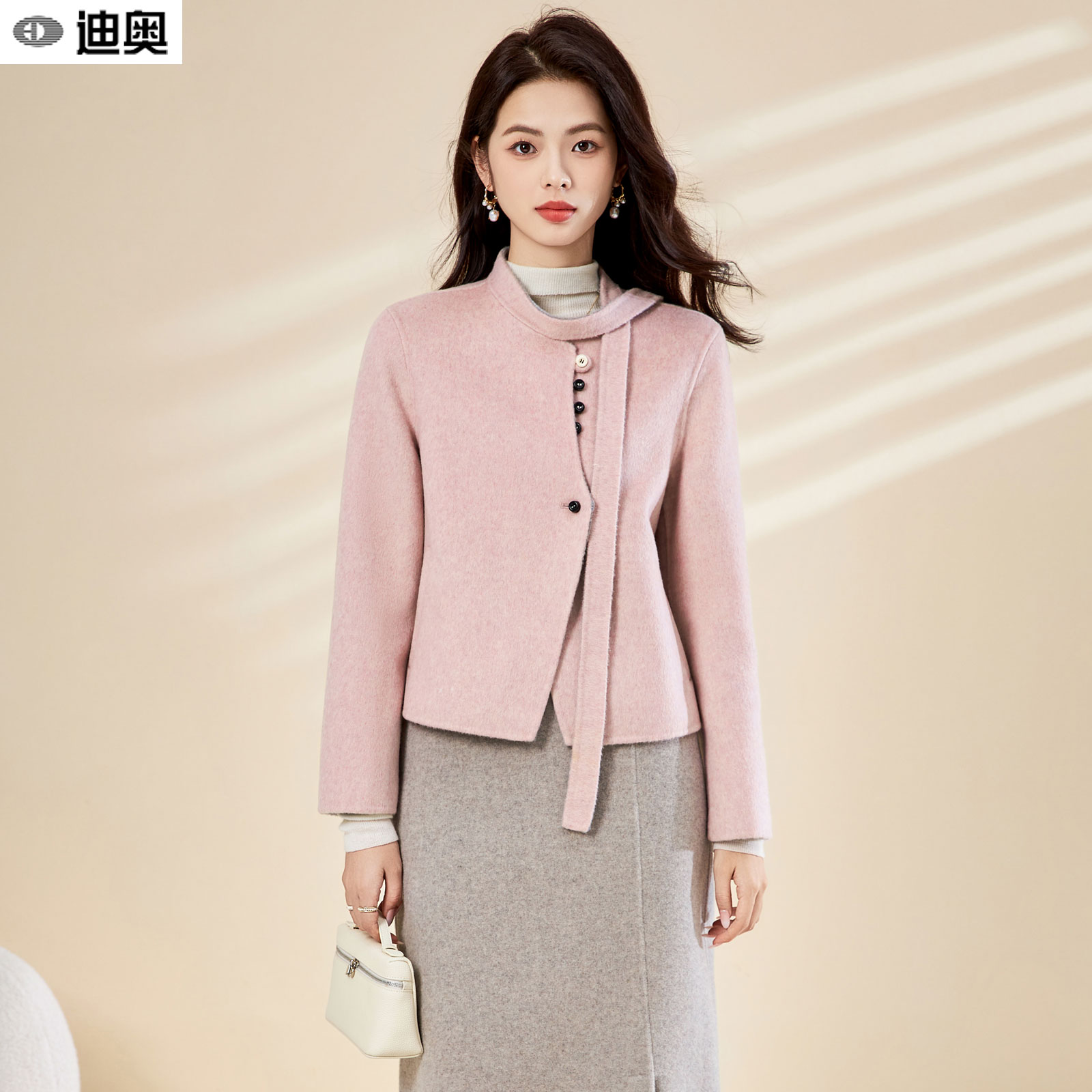 高级小香风双面呢羊毛外套小个子