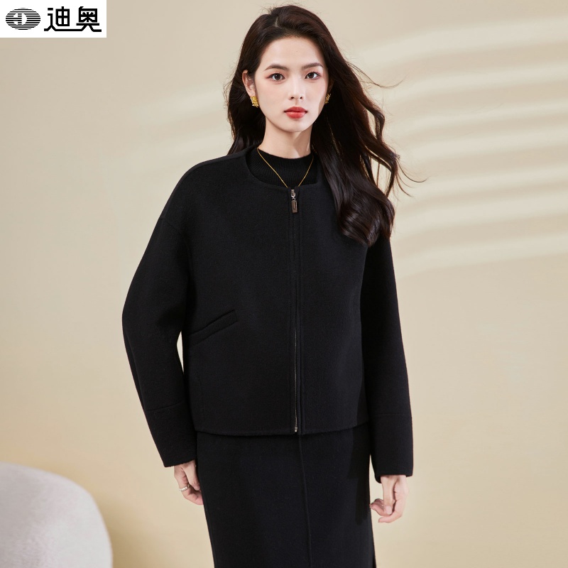 迪奥25秋冬小香风夹克毛呢外套女