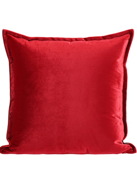 『丝光』新品高端真丝绒高反光红色丝绒抱枕高级感方枕腰枕样板间