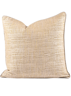 『西雅图』轻奢金黄色线条纹方抱枕设计师样板间方靠枕酒店售楼处