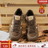 休闲低帮板鞋 EBLAN 复古德训女2025冬季 新款 伊伴 129清仓福利