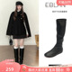 EBLAN 内增高弹力高筒忍者瘦瘦靴子 伊伴鸭嘴长筒靴女2026春秋新款