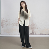 黑色阔腿裤 JfYanYan 女 莱赛尔长裤 2025新款 粒子线条 镂空蕾丝夏季