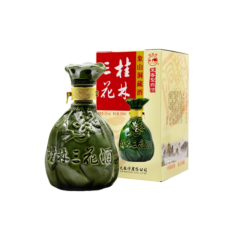 52度洞藏广西米香型桂林三花酒