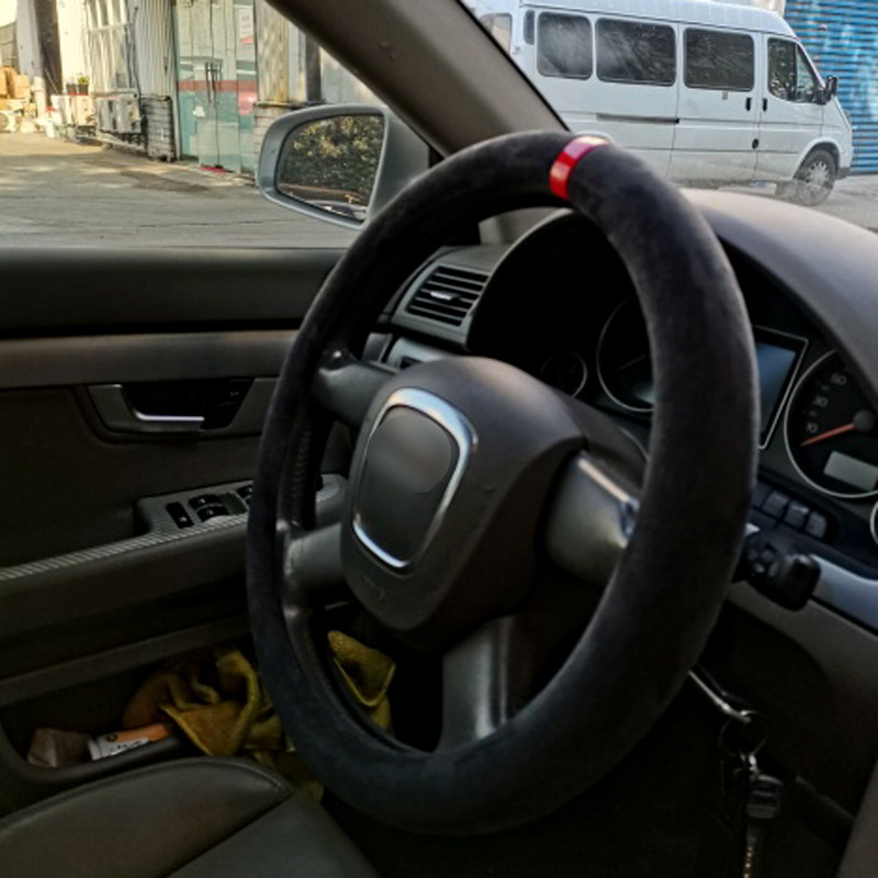 WRC四季通用翻毛皮免缝方向盘套