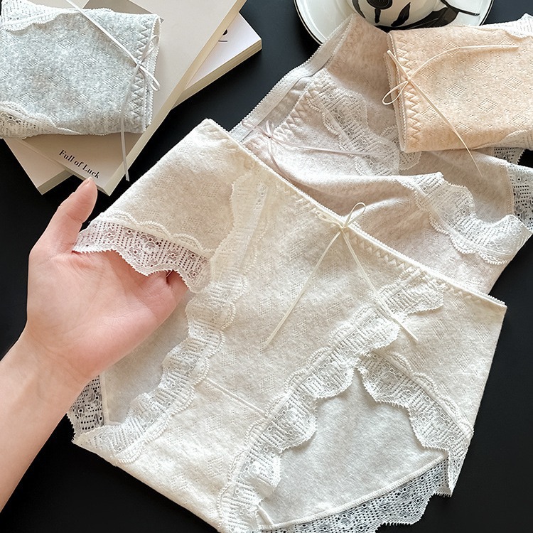 新疆提花棉5A抑菌女士内裤纯棉裆A类婴儿棉无痕蕾丝边性感内裤女