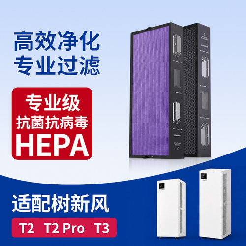 适配Treeow树新风T2空气净化器滤芯T2PRO过滤网除醛PM2.5抗病毒T3