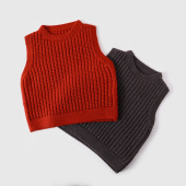 宝宝背心秋冬外穿儿童针织马甲毛衣女童女宝红色男童男宝红男孩男