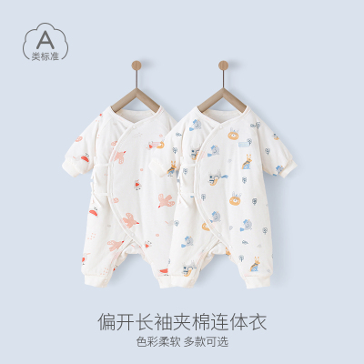 宝宝连体蝴蝶系带哈衣秋冬新款