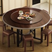 圆形餐桌家用可折叠小户型吃饭桌子加厚带转盘酒店宴席12人大圆桌