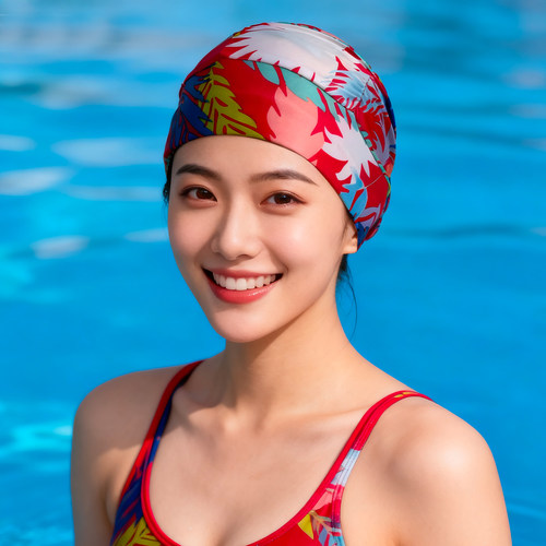 ZOYA品牌 美观时尚热卖百褶帽 加大长发游泳帽温泉舒适高弹不勒头
