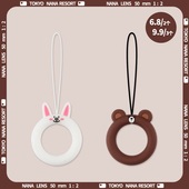 可爱卡通手机指环扣挂绳硅胶短款 指环圈挂饰U盘钥匙水杯门卡通用