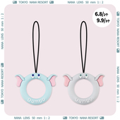 可爱小飞象手机绳挂绳指环扣硅胶圈吊绳短款 钥匙u盘挂饰挂件女款