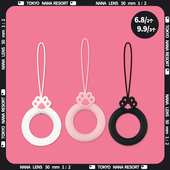 可爱猫爪手机挂绳指环扣挂饰挂件手机扣指环绳短款 u盘硅胶圈吊绳