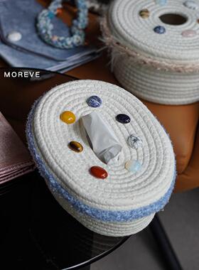 Moreve 《山有桂枝》彩色天然石编织装饰纸巾收纳盒礼物家居装饰