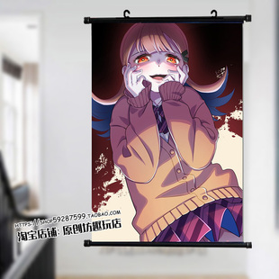 古见同学有交流障碍症 古见硝子周边挂画布画海报房间挂轴装饰画