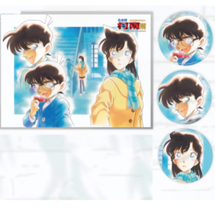 柯南展30周年色纸徽章套装柯南新兰工藤新一毛利兰小兰吧唧正版