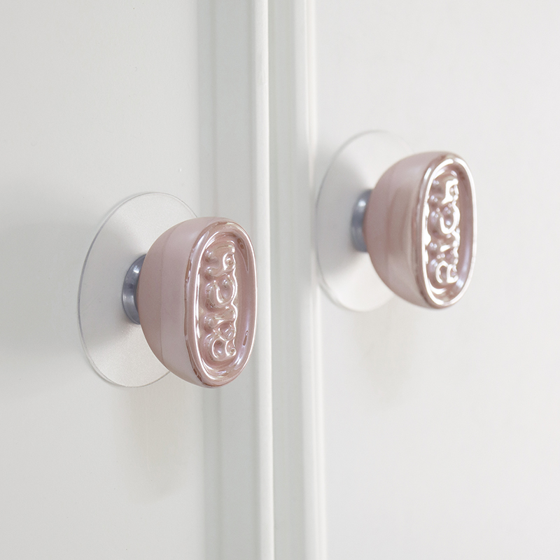 法式个性钱币柜门拉手免打孔高档衣柜柜子抽屉把手无痕免钉贴椭圆