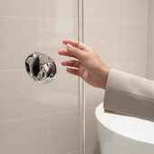 轻奢派玻璃门拉手高端银色锤纹陶瓷浴室淋浴房卫生间厕所单孔把手