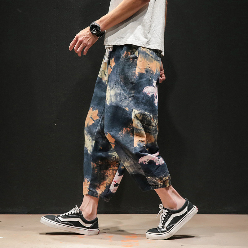 中国风夏天薄款云南民族裤子泰国潮流复古旅游穿搭九分很花的裤子|ruв категории Мужская одежда, брюки - от Buy2taobao.com для оказания профессиональной услуги покупки агента Taobao