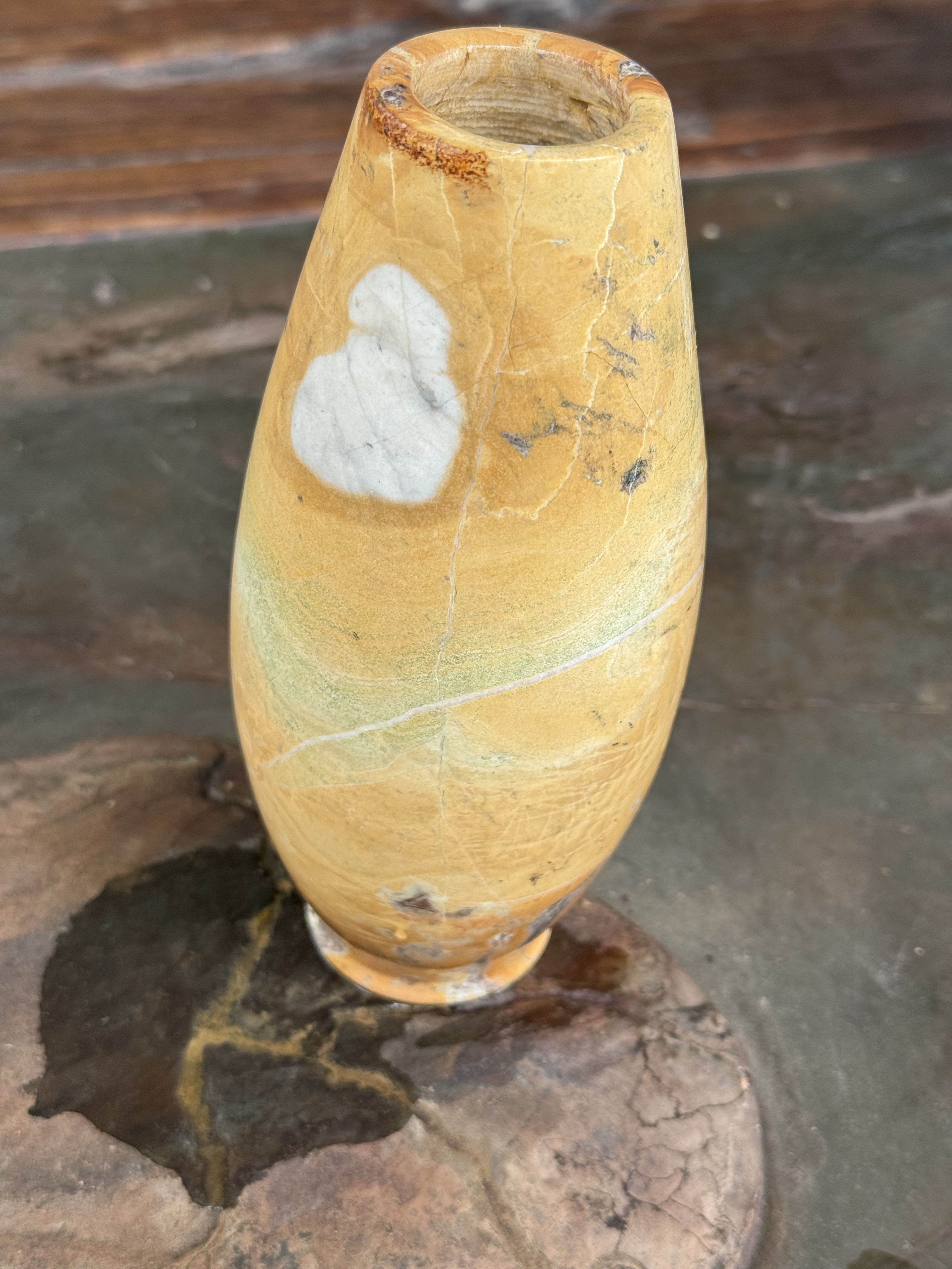 石雕花瓶摆件客厅插花新中式
