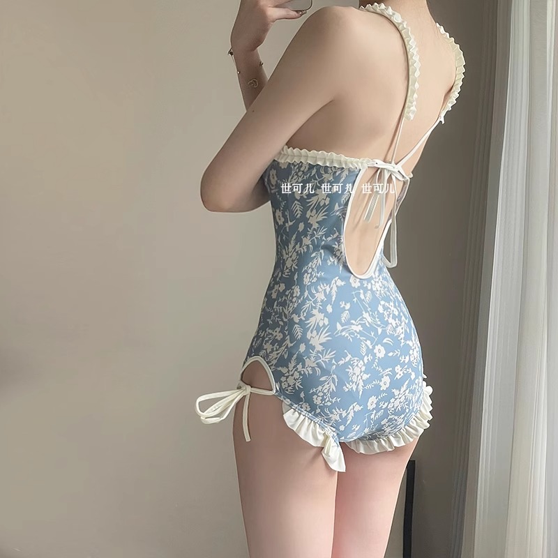 世可儿2025纯欲超仙钢托大小胸聚拢显瘦遮肉肚性感少女连体泳衣女