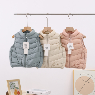 儿童轻薄羽绒马甲立领