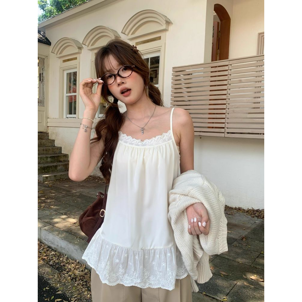 百搭神器蕾丝内搭吊带公主风性感无袖蕾丝吊带背心女设计感上衣潮