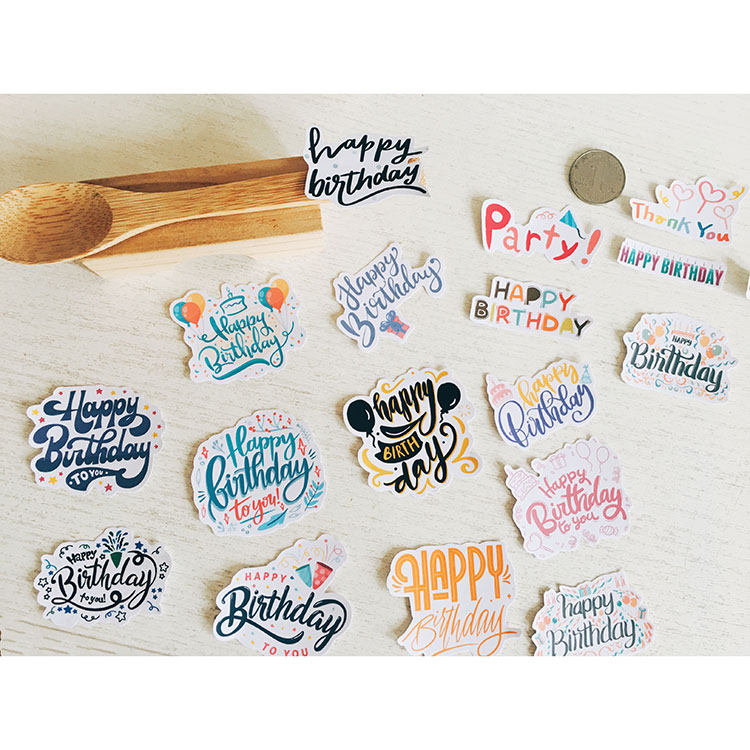 生日快乐英文字母手帐贴纸 happybirthday 常用品diy装饰素材背胶
